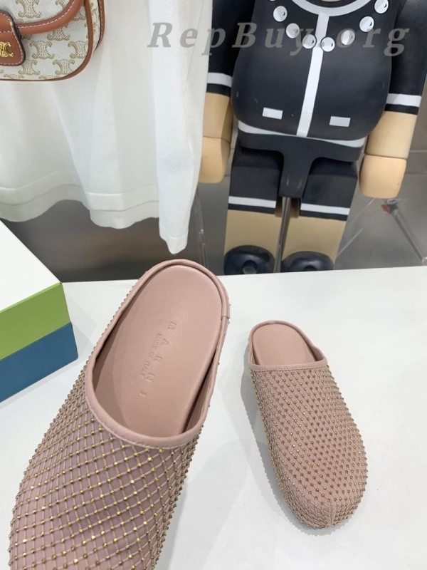 Marni Pink Fussbett Sabot Slide With Rhinestones - 图片 6
