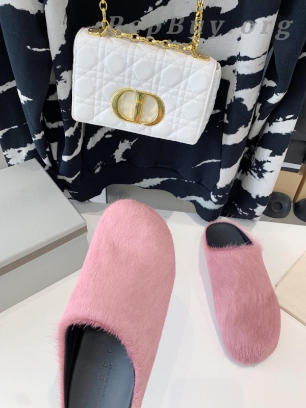 Marni Pink LONG-HAIR CALFSKIN FUSSBETT SABOT Slide SBMR000600P412200C58 - 图片 5