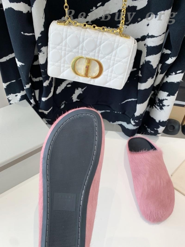 Marni Pink LONG-HAIR CALFSKIN FUSSBETT SABOT Slide SBMR000600P412200C58 - 图片 6
