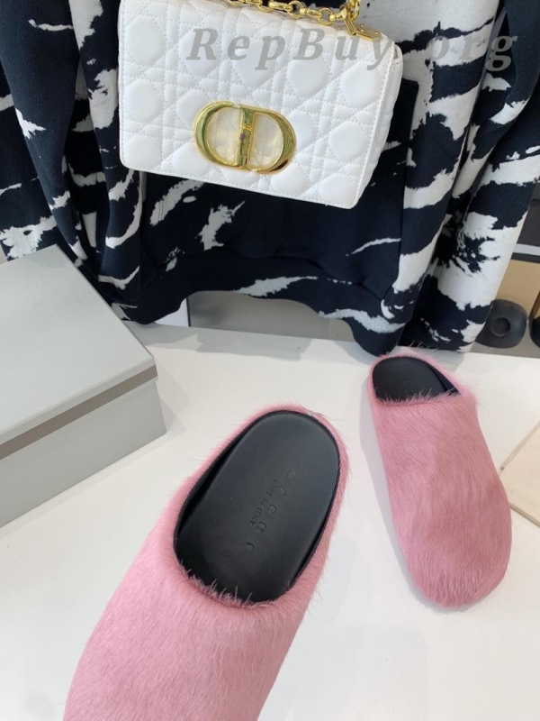 Marni Pink LONG-HAIR CALFSKIN FUSSBETT SABOT Slide SBMR000600P412200C58 - 图片 7