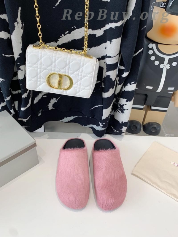 Marni Pink LONG-HAIR CALFSKIN FUSSBETT SABOT Slide SBMR000600P412200C58 - 图片 2