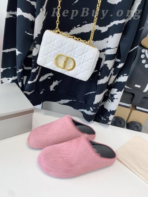 Marni Pink LONG-HAIR CALFSKIN FUSSBETT SABOT Slide SBMR000600P412200C58
