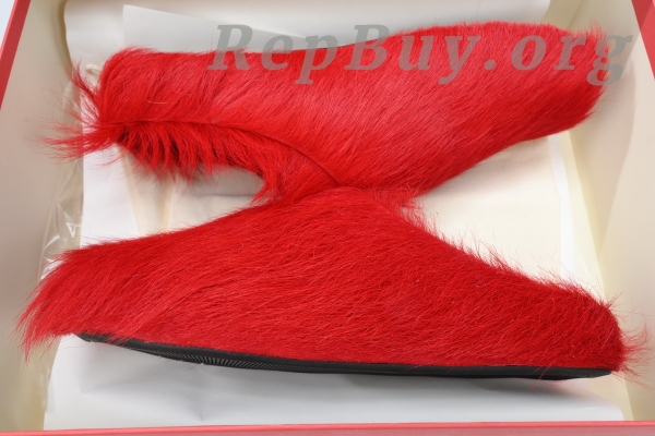 Marni Red LONG-HAIR CALFSKIN FUSSBETT SABOT Slide SBMR000600P412200B56 - 图片 9