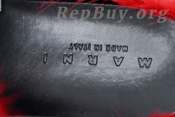 Marni Red LONG-HAIR CALFSKIN FUSSBETT SABOT Slide SBMR000600P412200B56 - 图片 5