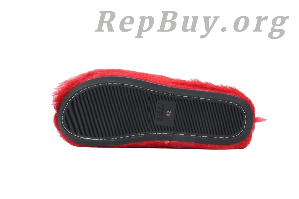 Marni Red LONG-HAIR CALFSKIN FUSSBETT SABOT Slide SBMR000600P412200B56 - 图片 4