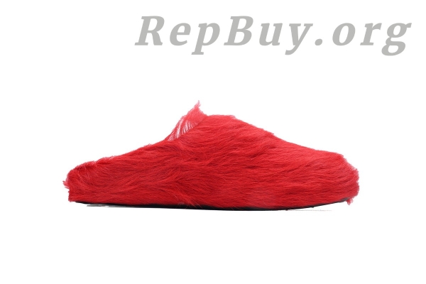 Marni Red LONG-HAIR CALFSKIN FUSSBETT SABOT Slide SBMR000600P412200B56 - 图片 2