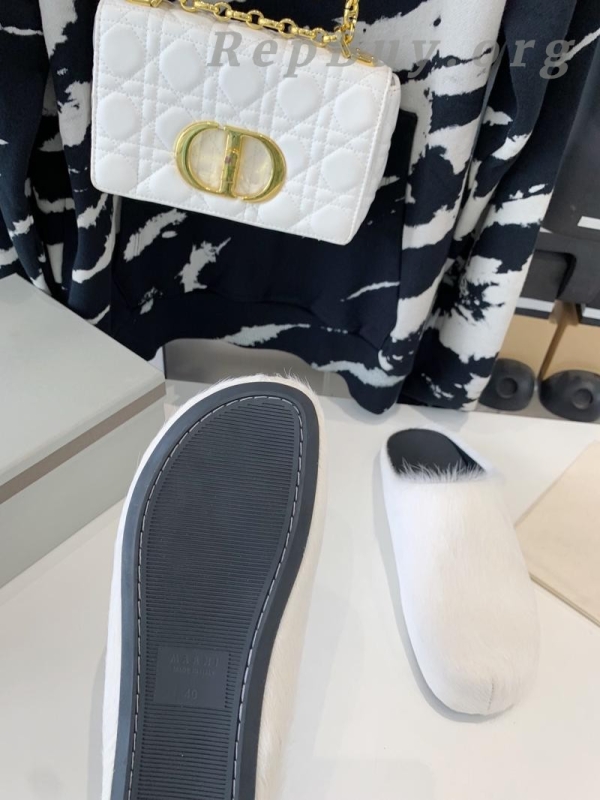 Marni White LONG-HAIR CALFSKIN FUSSBETT SABOT Slide SBMR000600P412200N31 - 图片 4