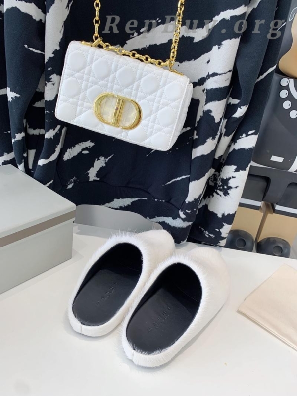 Marni White LONG-HAIR CALFSKIN FUSSBETT SABOT Slide SBMR000600P412200N31 - 图片 5
