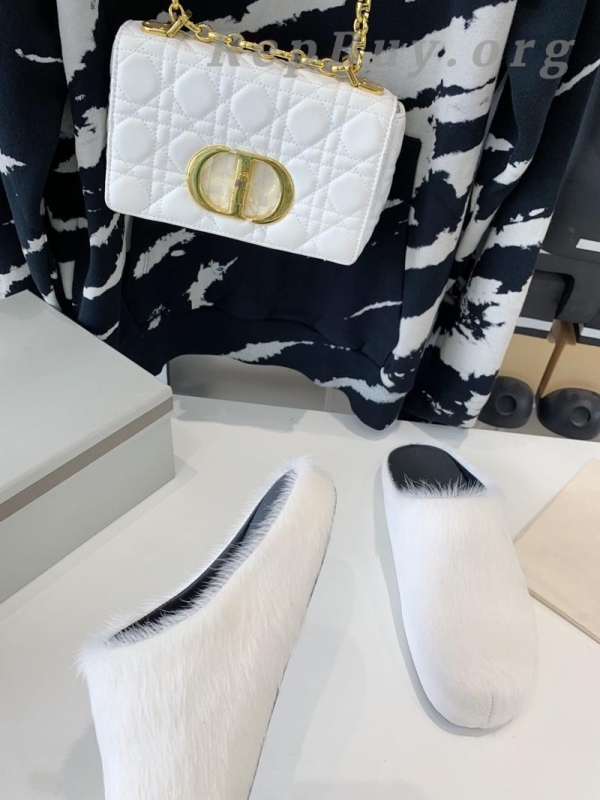 Marni White LONG-HAIR CALFSKIN FUSSBETT SABOT Slide SBMR000600P412200N31 - 图片 8