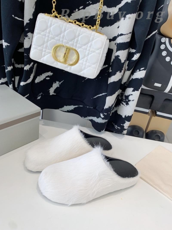 Marni White LONG-HAIR CALFSKIN FUSSBETT SABOT Slide SBMR000600P412200N31