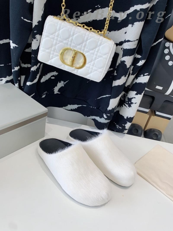 Marni White LONG-HAIR CALFSKIN FUSSBETT SABOT Slide SBMR000600P412200N31 - 图片 9