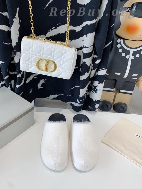 Marni White LONG-HAIR CALFSKIN FUSSBETT SABOT Slide SBMR000600P412200N31 - 图片 2