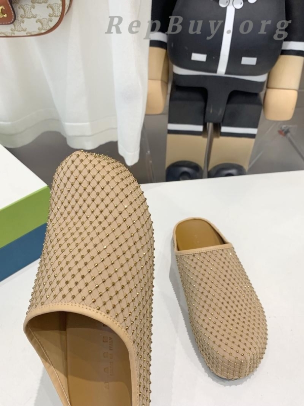 Marni Yellow Fussbett Sabot Slide With Rhinestones - 图片 5