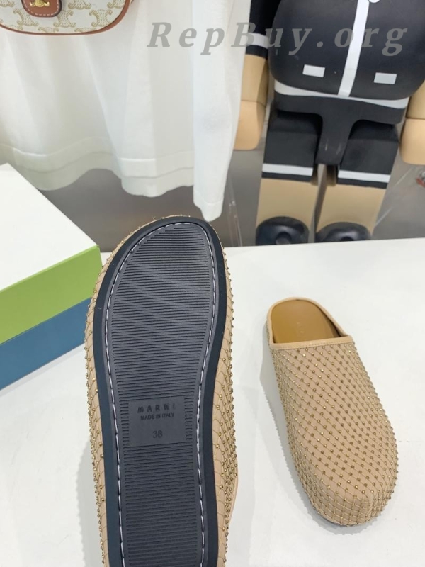 Marni Yellow Fussbett Sabot Slide With Rhinestones - 图片 4