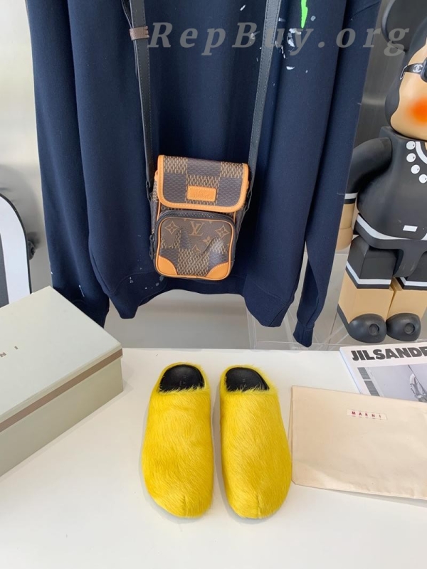 Marni Yellow LONG-HAIR CALFSKIN FUSSBETT SABOT Slide SBMR000600P412200C59 - 图片 2