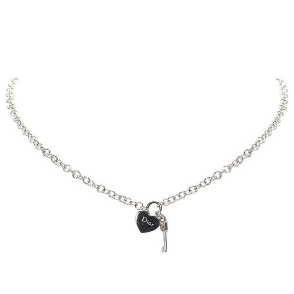 18K CD Heart Key Pendant Necklace - 图片 3