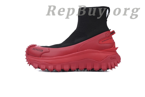 Moncler Trailgrip Leather Sneaker Black And Red J109B4M 00060 M3809P