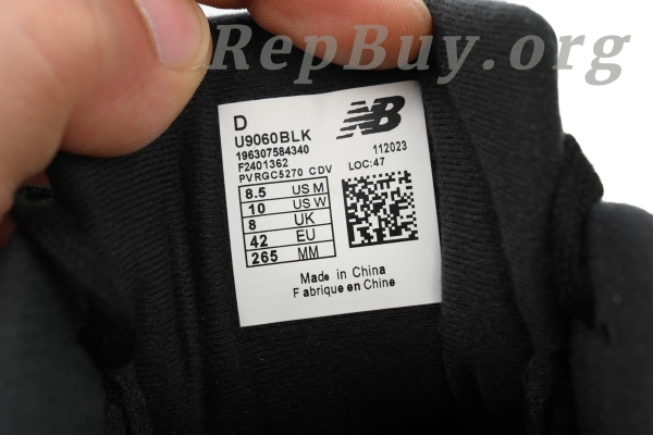 New Balance 9060 Black Castlerock Grey U9060BLK - 图片 6