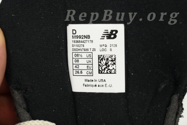 New Balance 992 Beige Black M992NB - 图片 8