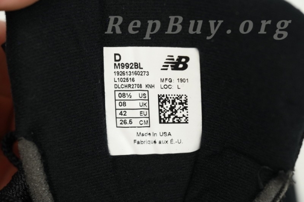New Balance 992 Black M992BL - 图片 8