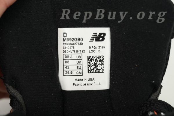 New Balance 992 Gray Orange M992GBO - 图片 7