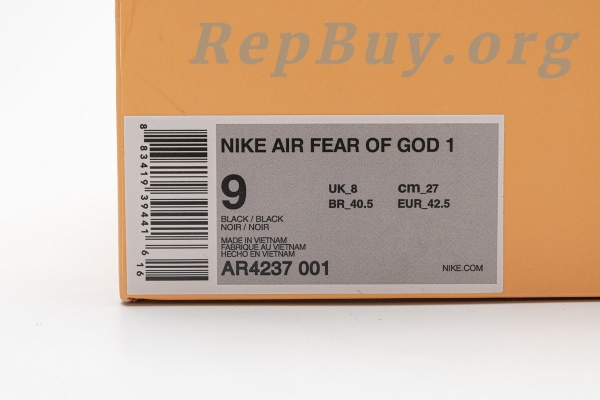 Top Version Nike Air Fear Of God 1 Black AR4237-001 - 图片 23