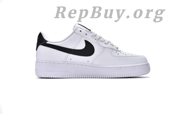 Top Version Nike Air Force 1 Low '07 Essential White Black Gold Mini Swoosh (W) CZ0270-102 - Image 3