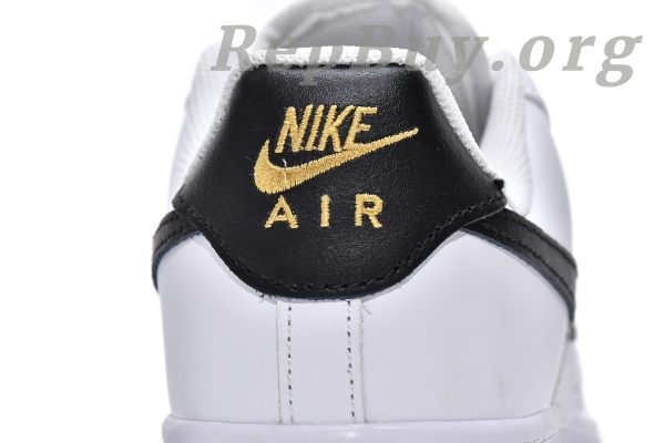 Top Version Nike Air Force 1 Low '07 Essential White Black Gold Mini Swoosh (W) CZ0270-102 - Image 7