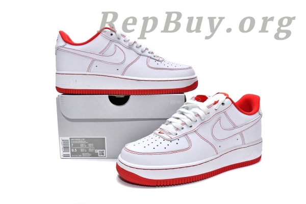 Top Version Nike Air Force 1 Low '07 White University Red CV1724-100 - Image 20
