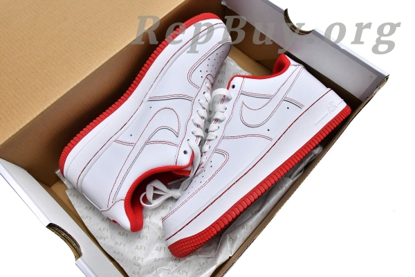 Top Version Nike Air Force 1 Low '07 White University Red CV1724-100 - Image 18