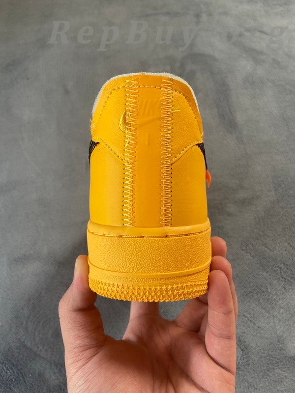 Top Version Nike Air Force 1 Low OFF-WHITE University Gold Metallic Silver DD1876-700 - Image 6