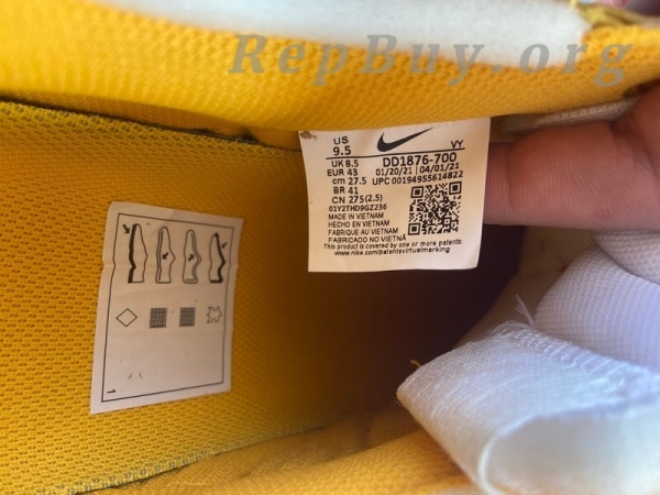 Top Version Nike Air Force 1 Low OFF-WHITE University Gold Metallic Silver DD1876-700 - Image 8
