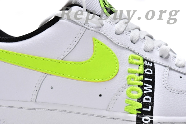 Top Version Nike Air Force 1 Low Worldwide White Barely Volt (GS) CN8536-100 - Image 8