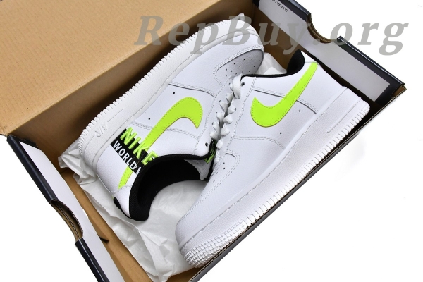 Top Version Nike Air Force 1 Low Worldwide White Barely Volt (GS) CN8536-100 - Image 18