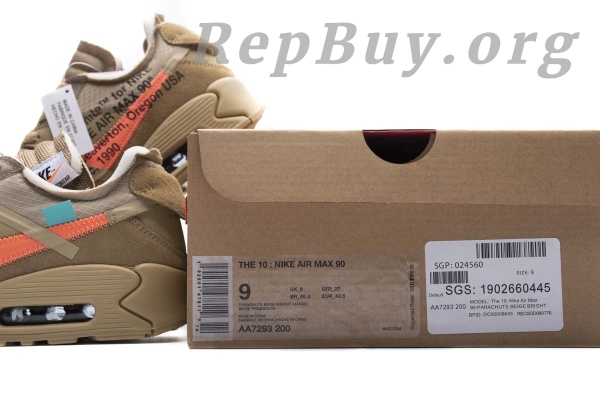 Nike Air Max 90 OFF-WHITE Desert Ore AA7293-200 - 图片 30