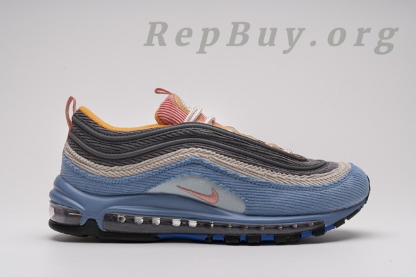 Top Version Nike Air Max 97 Corduroy Light Blue CQ7512-462 - Image 3