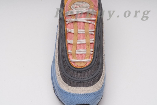 Top Version Nike Air Max 97 Corduroy Light Blue CQ7512-462 - Image 14