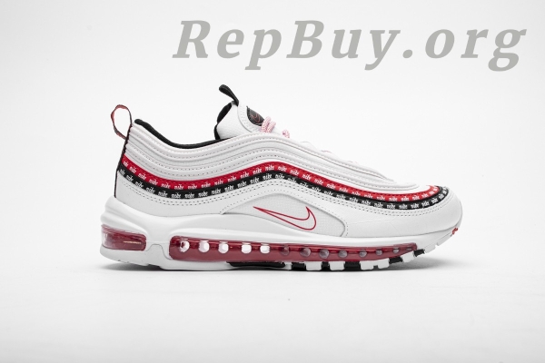 Top Version Nike Air Max 97 Sketch Logo White Black Red CK9397-100 - Image 3