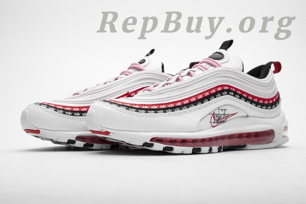Top Version Nike Air Max 97 Sketch Logo White Black Red CK9397-100 - Image 6