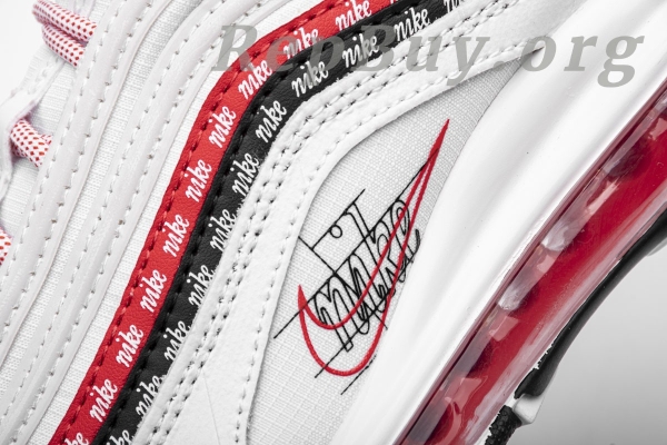 Top Version Nike Air Max 97 Sketch Logo White Black Red CK9397-100 - Image 13
