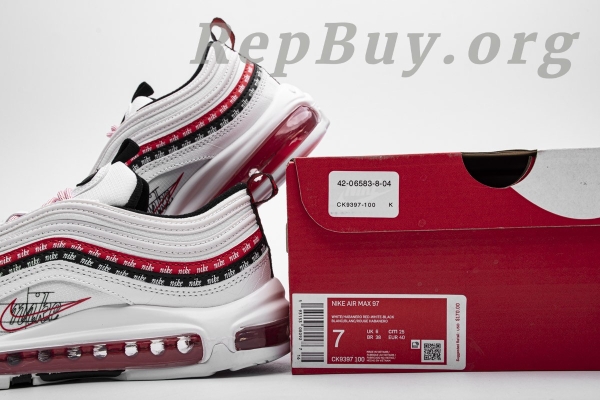 Top Version Nike Air Max 97 Sketch Logo White Black Red CK9397-100 - Image 18