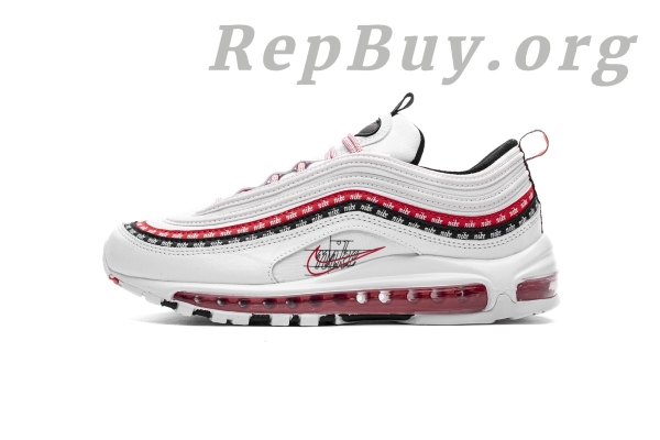 Top Version Nike Air Max 97 Sketch Logo White Black Red CK9397-100