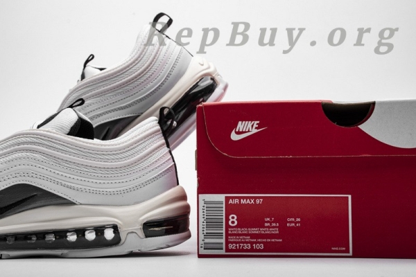 Top Version Nike Air Max 97 White Black Silver (W) 921733-103 - 图片 17