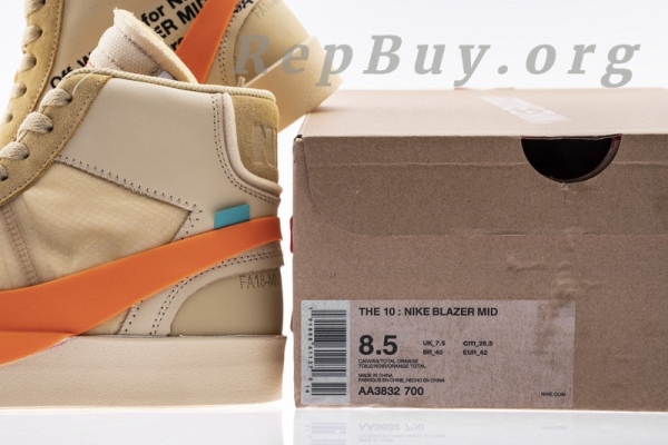 Top Version Nike Blazer Mid Off-White All Hallow's Eve AA3832-700 - Image 40