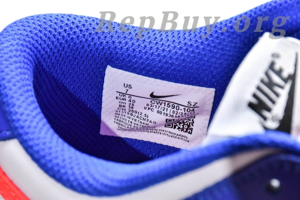 Top Version Nike Dunk Low Bright Crimson Game Royal (GS) CW1590-104 - 图片 7