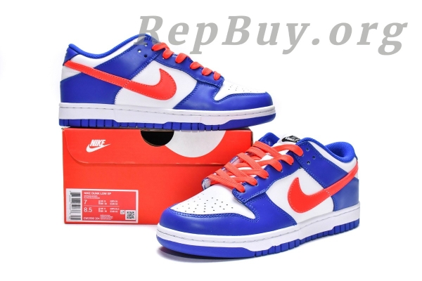 Top Version Nike Dunk Low Bright Crimson Game Royal (GS) CW1590-104 - 图片 19