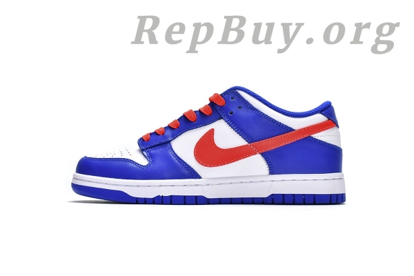 Top Version Nike Dunk Low Bright Crimson Game Royal (GS) CW1590-104