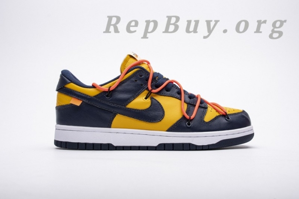 Top Version Nike Dunk Low Off-White University Gold Midnight Navy CT0856-700 - 图片 3