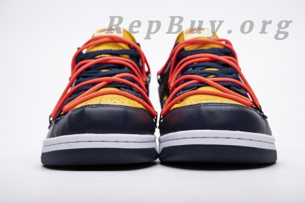 Top Version Nike Dunk Low Off-White University Gold Midnight Navy CT0856-700 - 图片 4