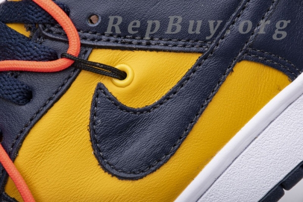 Top Version Nike Dunk Low Off-White University Gold Midnight Navy CT0856-700 - 图片 10